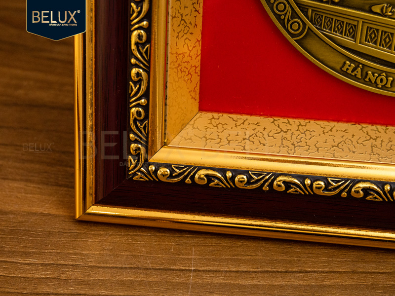 Tranh mặt đĩa Chùa Một Cột bằng đồng 26x26cm